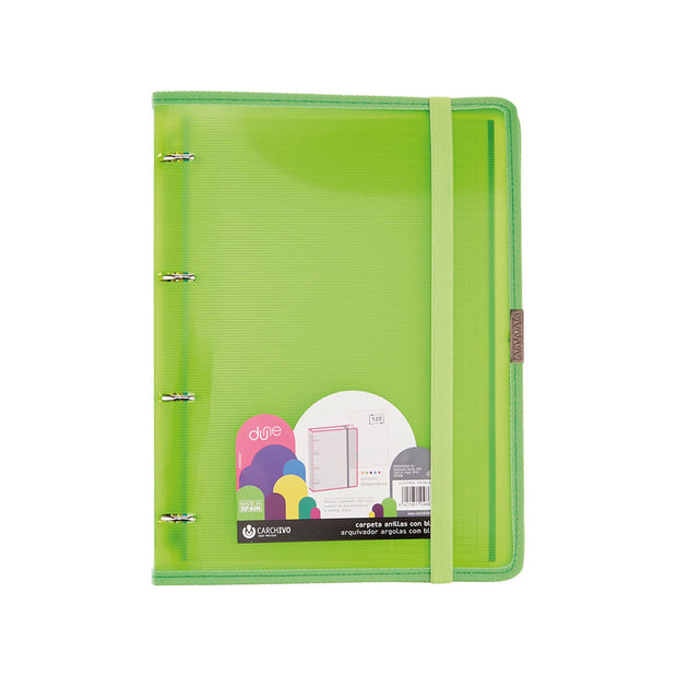 Ring binder Carchivo 32 x 27 x 3 cm Green Din A4 (4 Units)