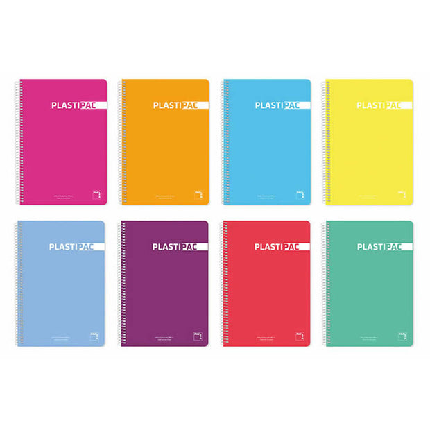 Notebook Pacsa Plastipac Multicolour 80 Sheets Quarto (5 Units)