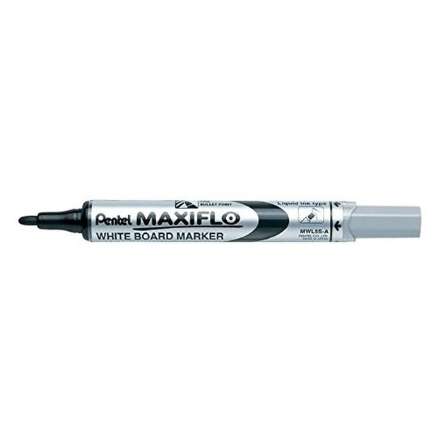 Liquid chalk markers Pentel Maxiflo MWL-5S Black 12 Units