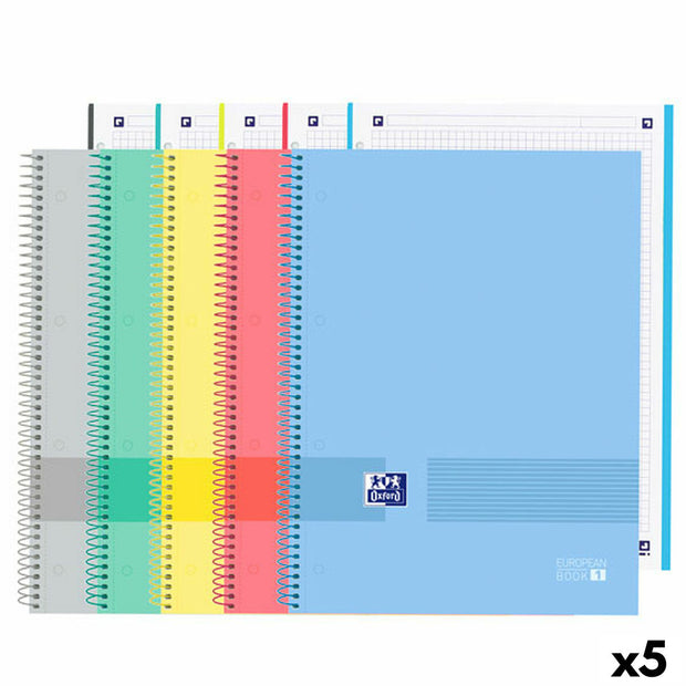 Set of exercise books Oxford A4+ Multicolour 120 Sheets (5 Units)