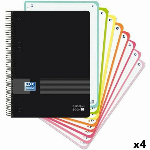 Set of exercise books Oxford European Book Live&Go A5 Black 160 Sheets (4 Units)