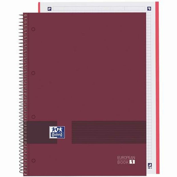 Notebook Oxford European Book Write&Erase Burgundy A4 80 Sheets 5 Units