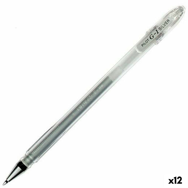 Roller Pen Pilot G-1 Silver Ball 0,4 mm (12 Units)