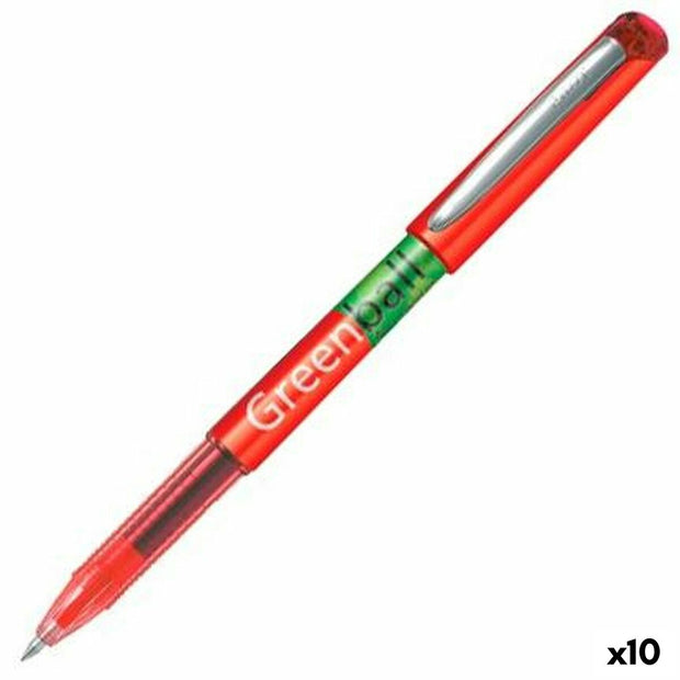 Roller Pen Pilot GREEN-BALL 0,7 mm Red Recycled 10Units