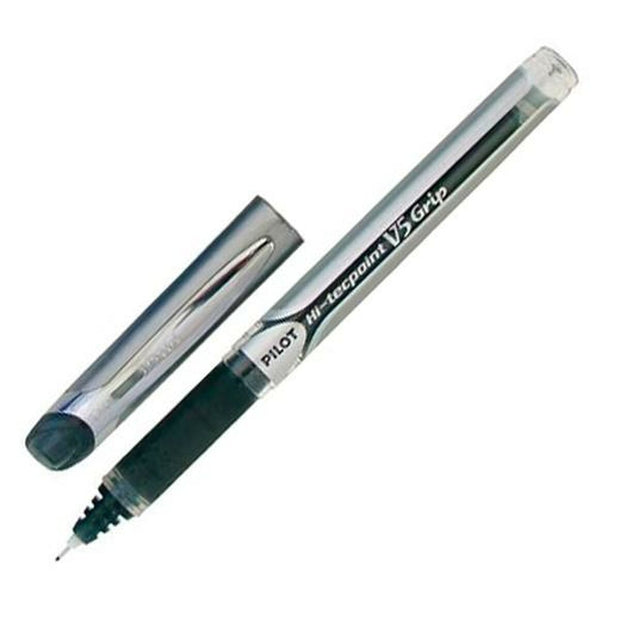 Roller Pen Pilot V5 Grip Black Ball 0,3 mm (12 Units)