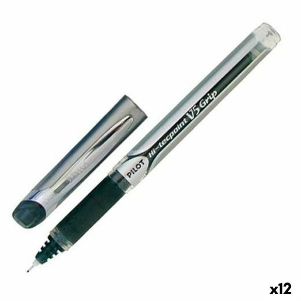 Roller Pen Pilot V5 Grip Black Ball 0,3 mm (12 Units)