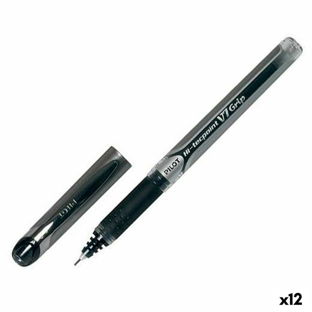 Roller Pen Pilot V7 Grip Black Ball 0,5 mm (12 Units)