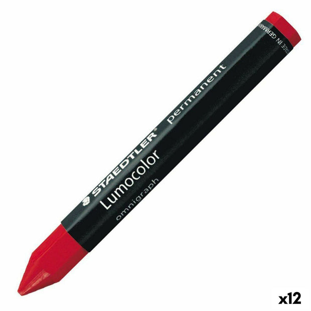 Coloured crayons Staedtler Lumocolor Permanent Red (12 Units)