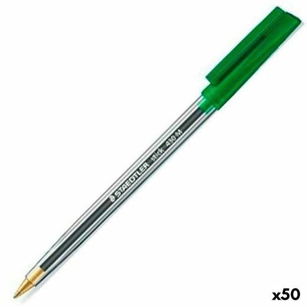 Pen Staedtler Stick 430 Green 50 Units