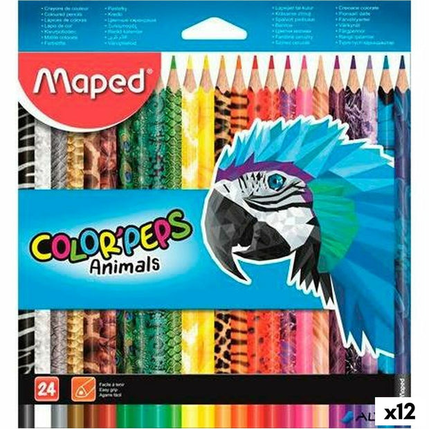 Colouring pencils Maped Animals Color' Peps Multicolour 24 Pieces (12 Units)