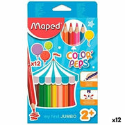 Colouring pencils Maped Jumbo Color' Peps Multicolour 12 Pieces (12 Units)