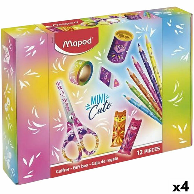 Craft Set Maped Mini Cute Multicolour 12 Pieces (4 Units)