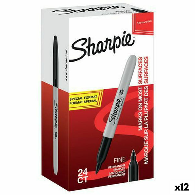 Permanent marker Sharpie 12 Pieces Black 0,9 mm (12 Units)