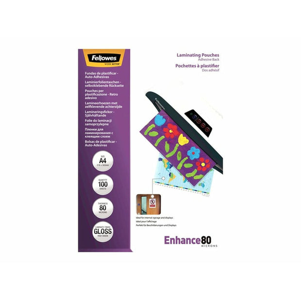 Laminating Pouches Fellowes 100 Pieces Transparent A4 (5 Units)