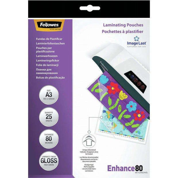 Laminating Pouches Fellowes 25 Pieces Transparent A3 (5 Units)