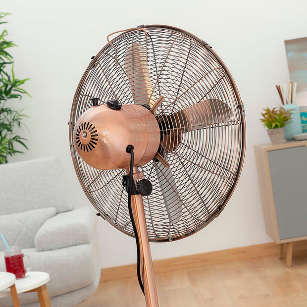 Freestanding Fan Copper Retro InnovaGoods Ø 40 cm 55W