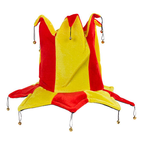 Spanish Flag Jester Hat with 14 Bells