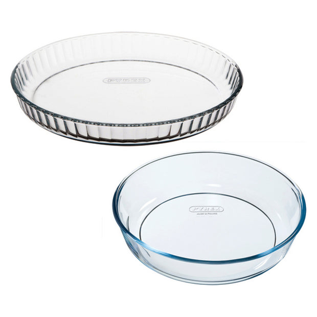 Auflaufformset für den Backofen Pyrex Bake&Enjoy Durchsichtig Borosilikatglas (Ø 28 cm) (2 pcs)